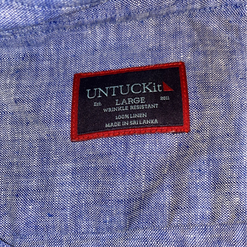 Linen Button Down Collared Shirt - image 3